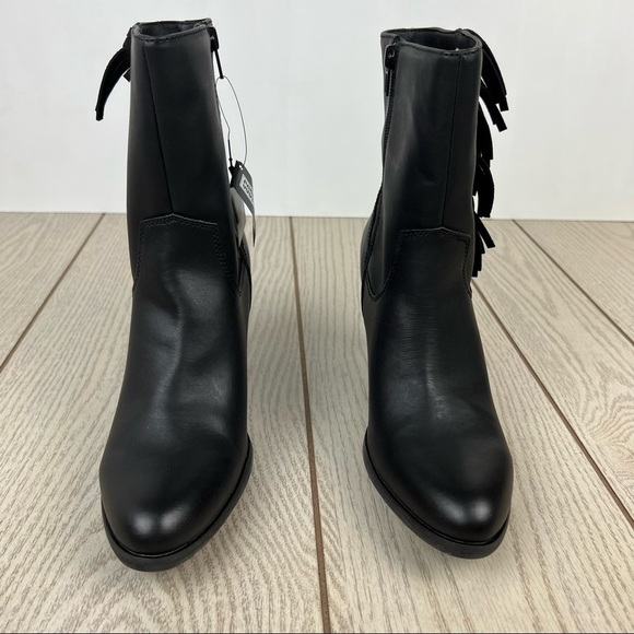 Code West Hugs N Kisses Fringe Western Boots 9M Black Faux Leather $110 - Picture 2 of 11